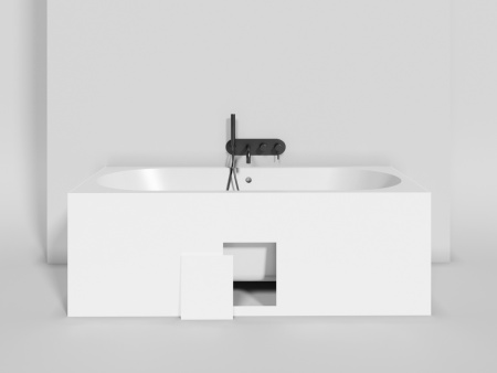 Ванна из искусственного камня Salini ORNELLA 103421M 180х80 встраиваемая прямоугольная с ножками